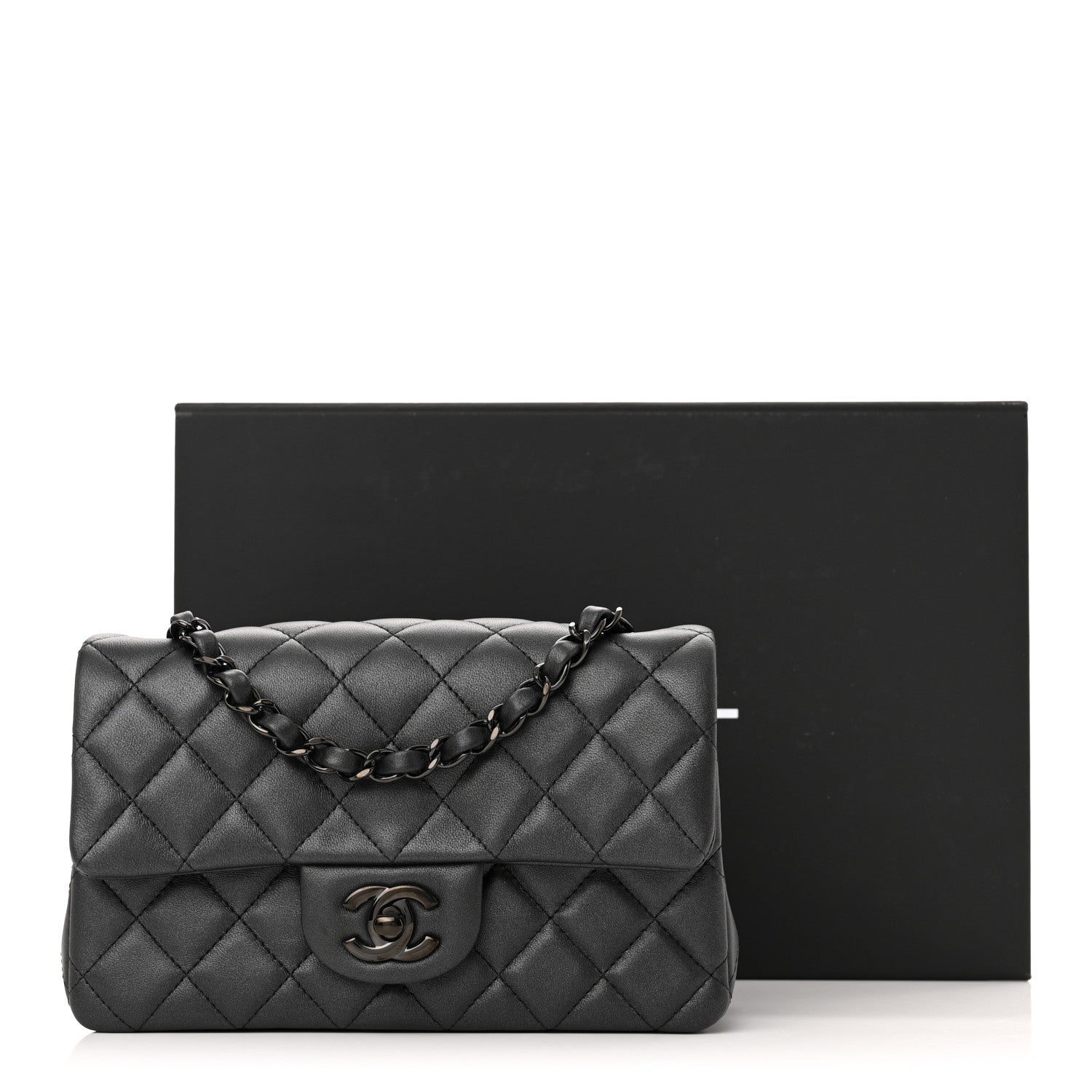 Chanel Lambskin Quilted Mini Rectangular Flap So Black 11 of 11