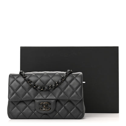 Chanel Lambskin Quilted Mini Rectangular Flap So Black 11 of 11