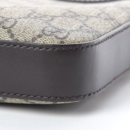 Gucci GG Supreme Monogram Selleria Calfskin Small Flat Messenger Bag Beige Ebony Cocoa Marrone Scuro 9 of 9
