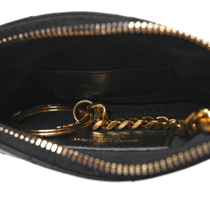 Saint Laurent Calfskin Matelasse Monogram Key Pouch Black 5 of 8