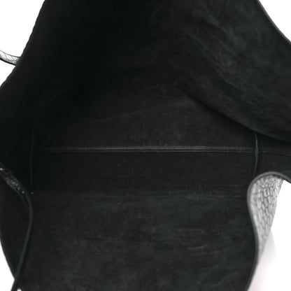 Saint Laurent Calfskin Crocodile Embossed Large Shopper Tote Black 6 of 11