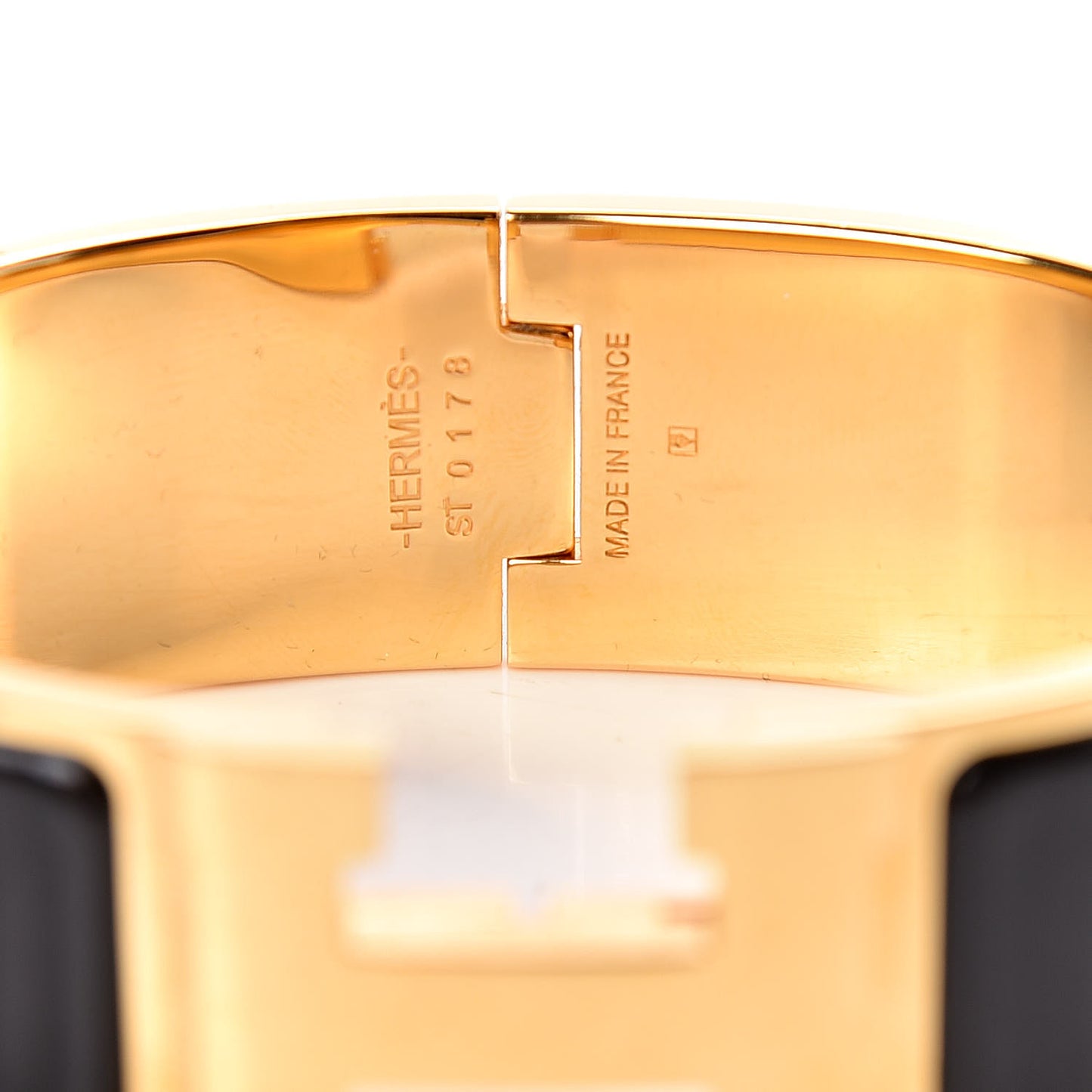 Enamel Wide Clic Clac H Bracelet GM Black