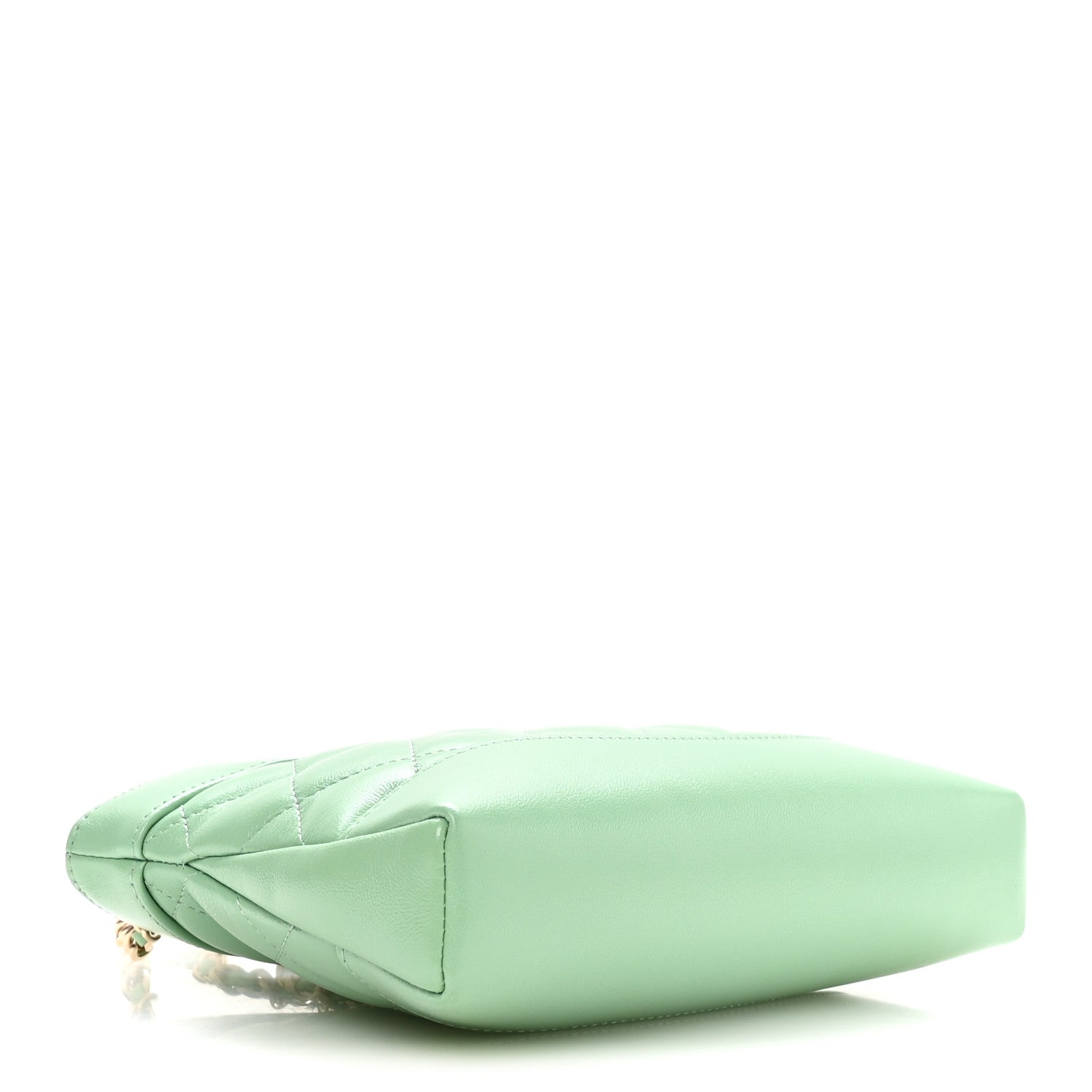 Chanel Shiny Crumpled Calfskin Quilted Nano 31 Shopping Bag Light Green 4 of 11