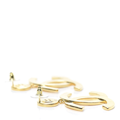 Chanel Metal Large Paris Button Earrings Gold 3 of 4