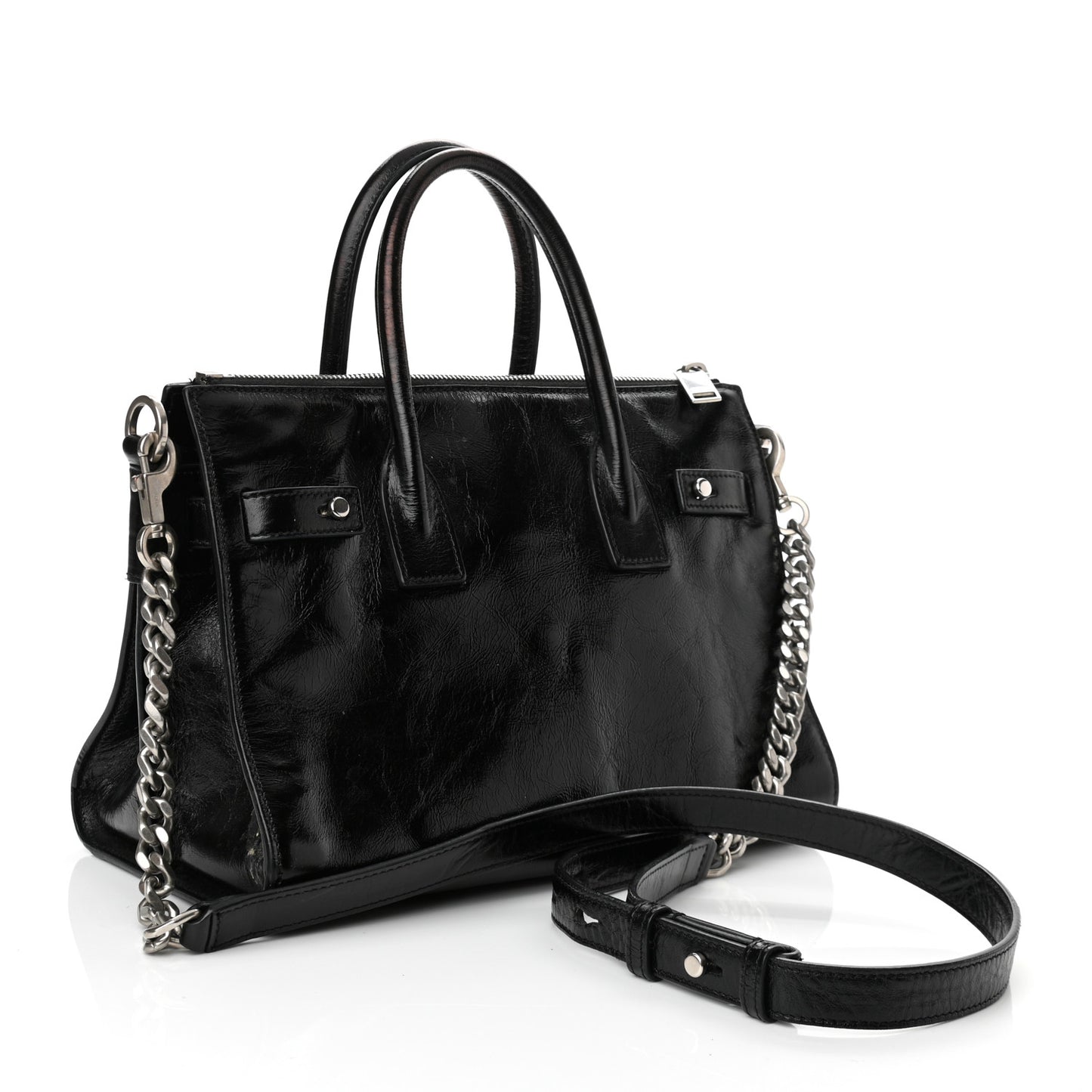 Glace Calfskin Baby Souple Sac De Jour Black