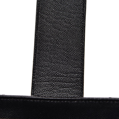 Saint Laurent Grain De Poudre Matelasse Chevron Monogram Shopping Bag Black 16 of 18