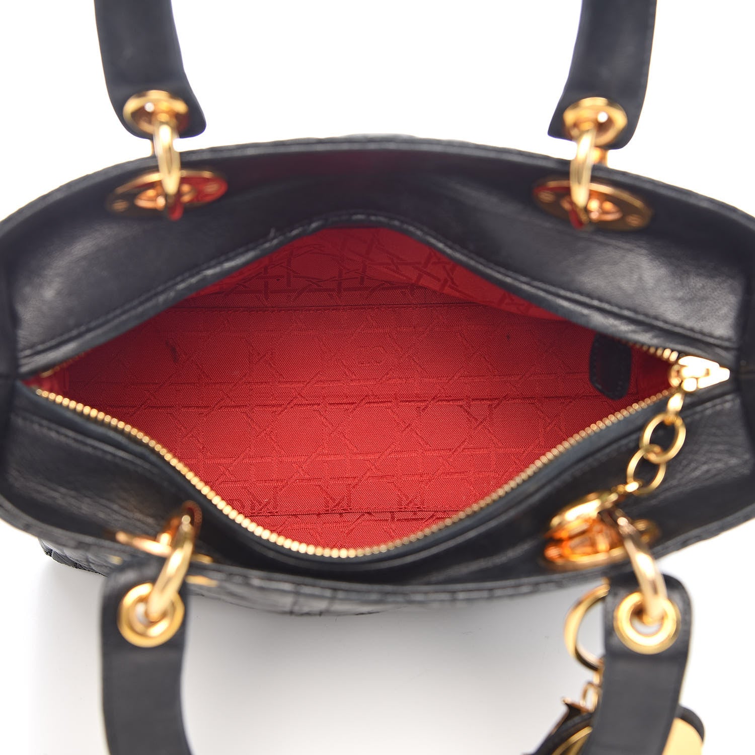Christian Dior Lambskin Cannage Medium Lady Dior Black 4 of 22