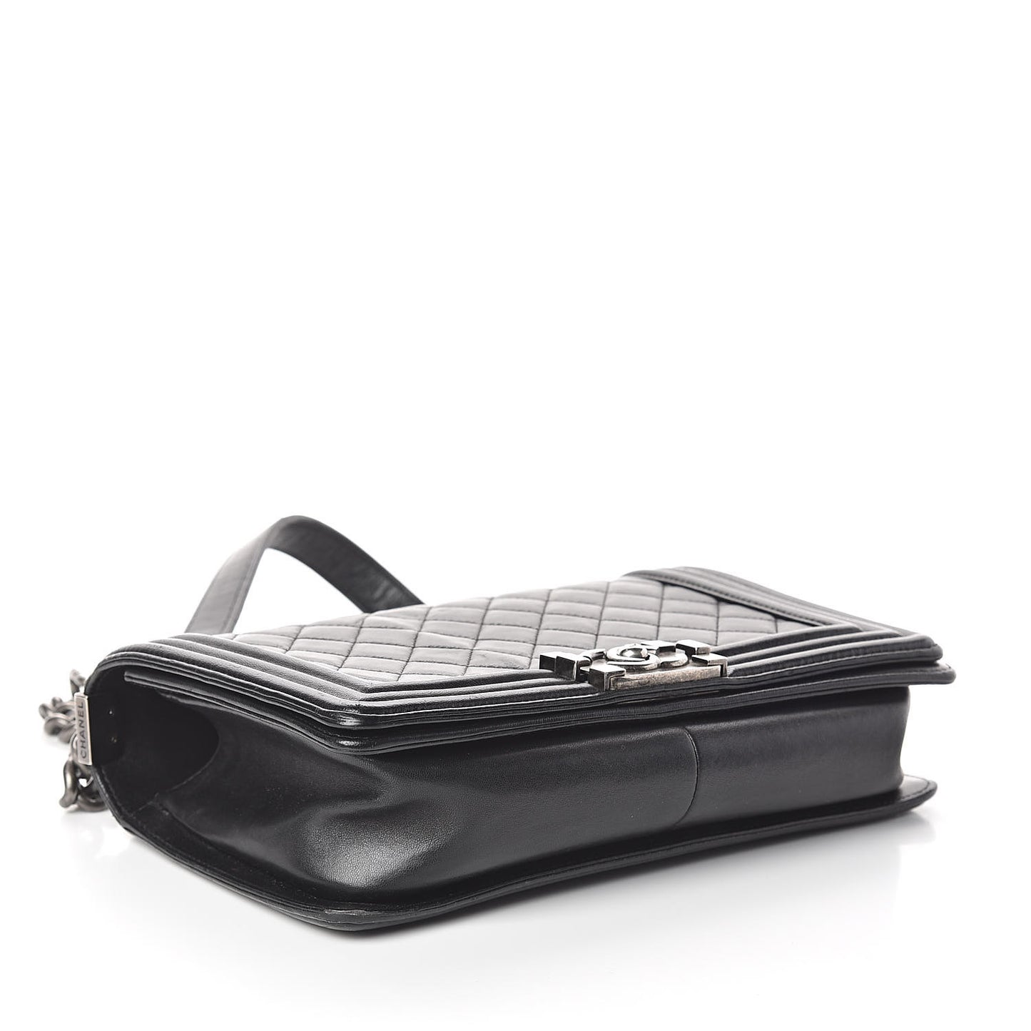 Lambskin Quilted Medium Boy Flap Black