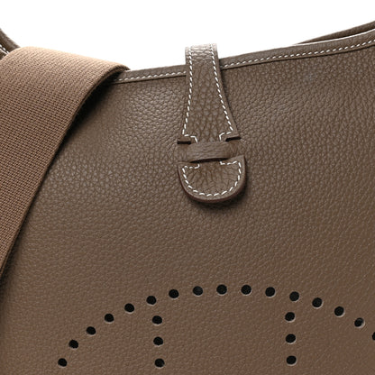 Hermes Taurillon Clemence EVELYNE III PM Etoupe 8 of 11
