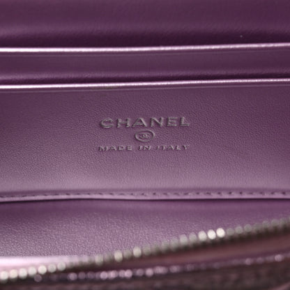 Chanel Metallic Calfskin Quilted Slim Vanity With Chain Pink 6 of 11