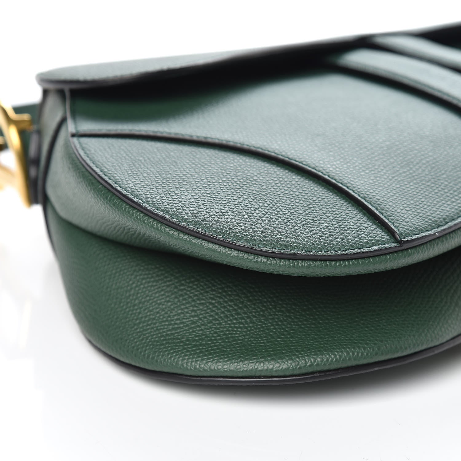 Christian Dior Grained Calfskin Saddle Bag Green 8 of 9