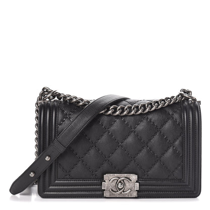 Chanel Calfskin Double Stitch Medium Boy Flap Black 1 of 11