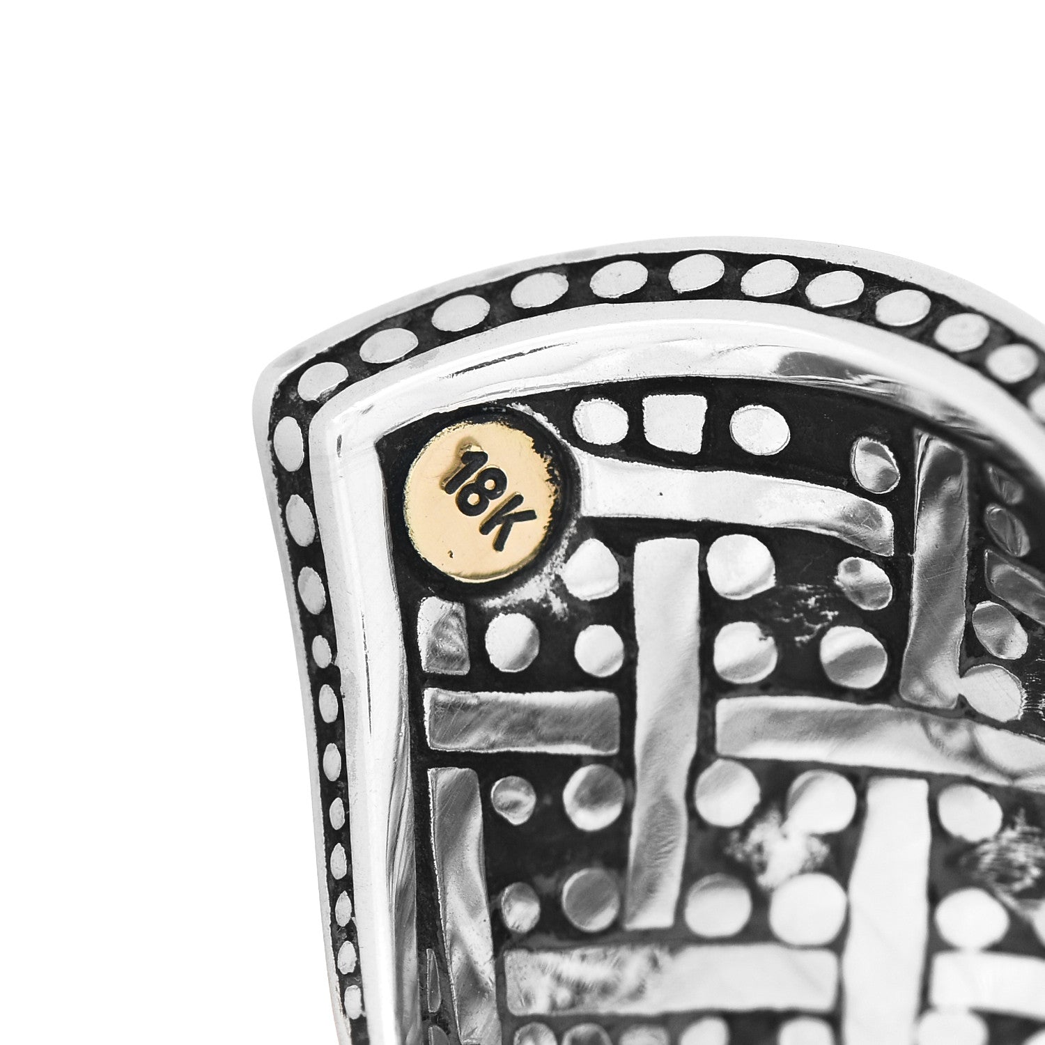 John Hardy Sterling Silver 18K Yellow Gold Jaisalmer Dot Wrap Ring 54 7 4 of 5