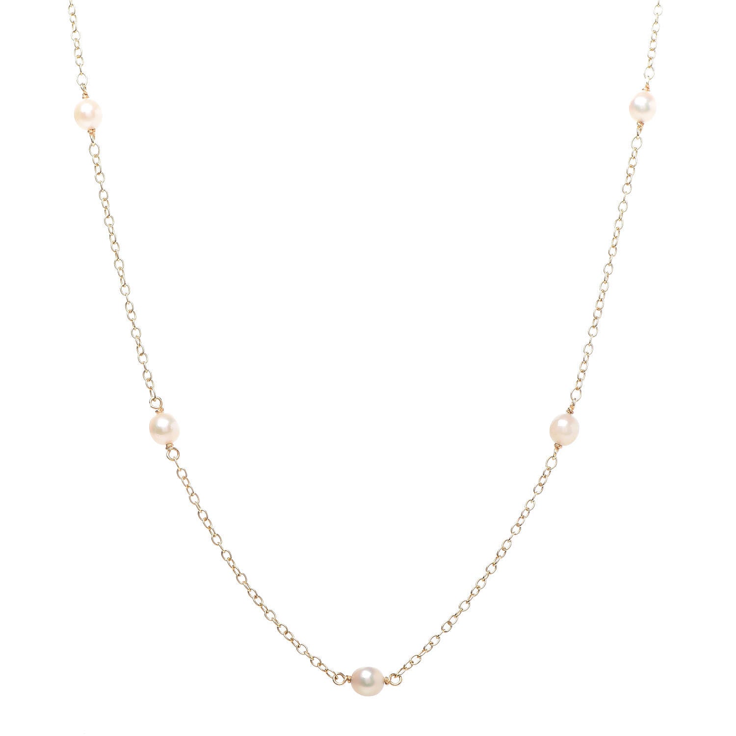Tiffany 18K Yellow Gold 5-5.5mm Elsa Peretti Pearls By The Yard Necklace 1 of 7
