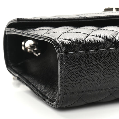 Saint Laurent Grain De Poudre Textured Mixed Matelasse Triquilt Small Monogram Satchel Black 7 of 8