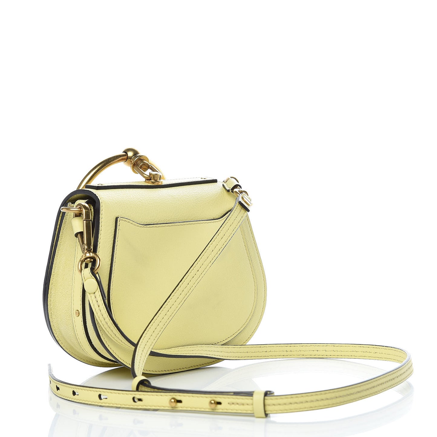 Calfskin Suede Small Nile Bracelet Bag Lemonade
