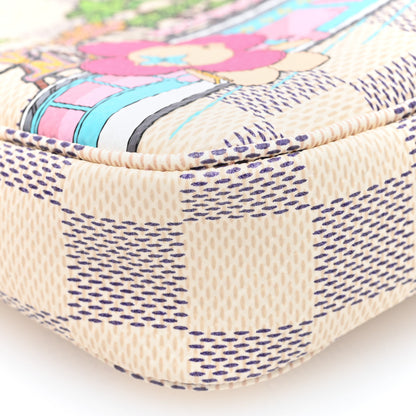 Louis Vuitton Damier Azur 2021 Christmas Animation Hollywood Mini Pochette Accessories Fuchsia 6 of 8