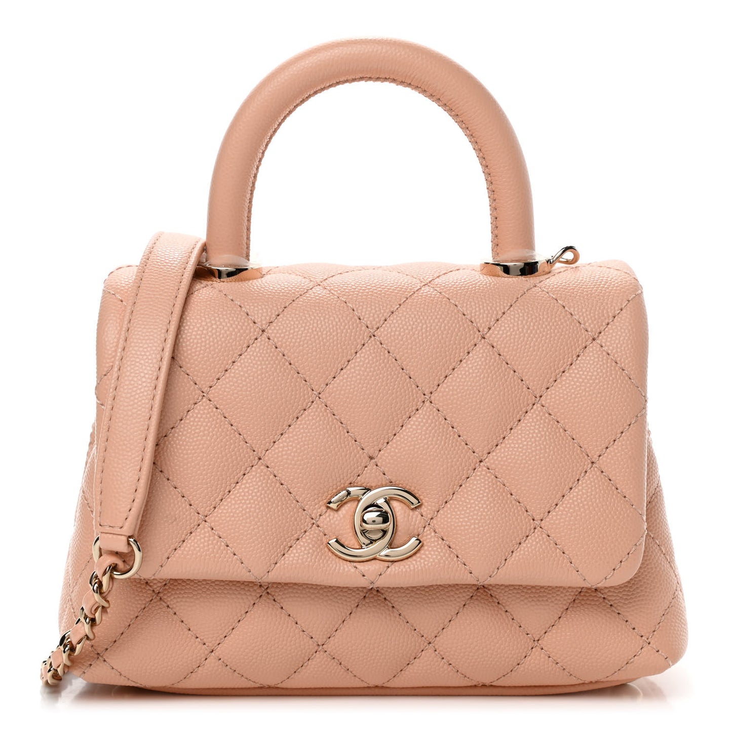 Caviar Quilted Extra Mini Coco Handle Flap Light Pink