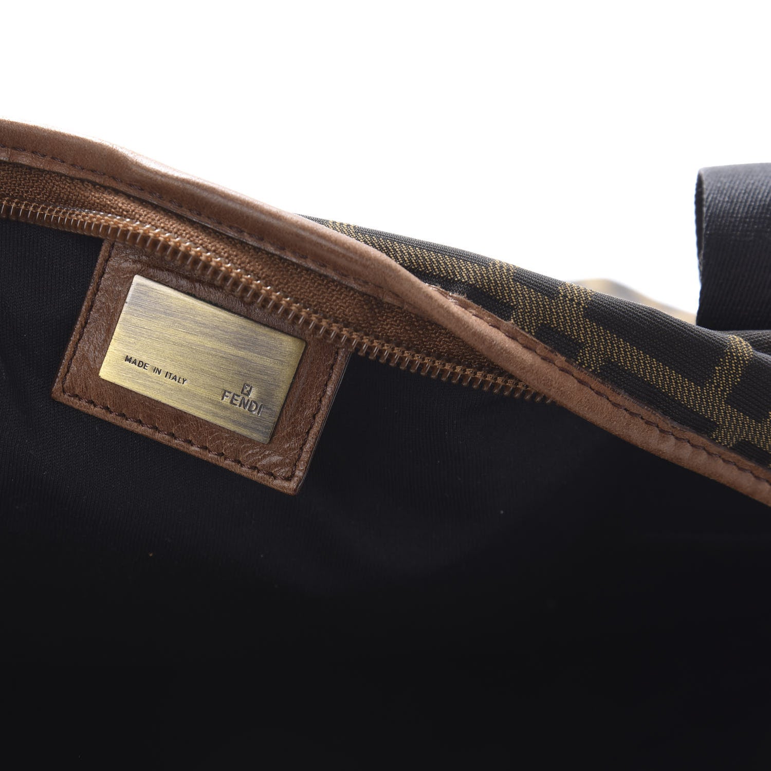 Fendi Zucca Vitello Patchwork Shoulder Bag Tobacco Sabbia 8 of 9