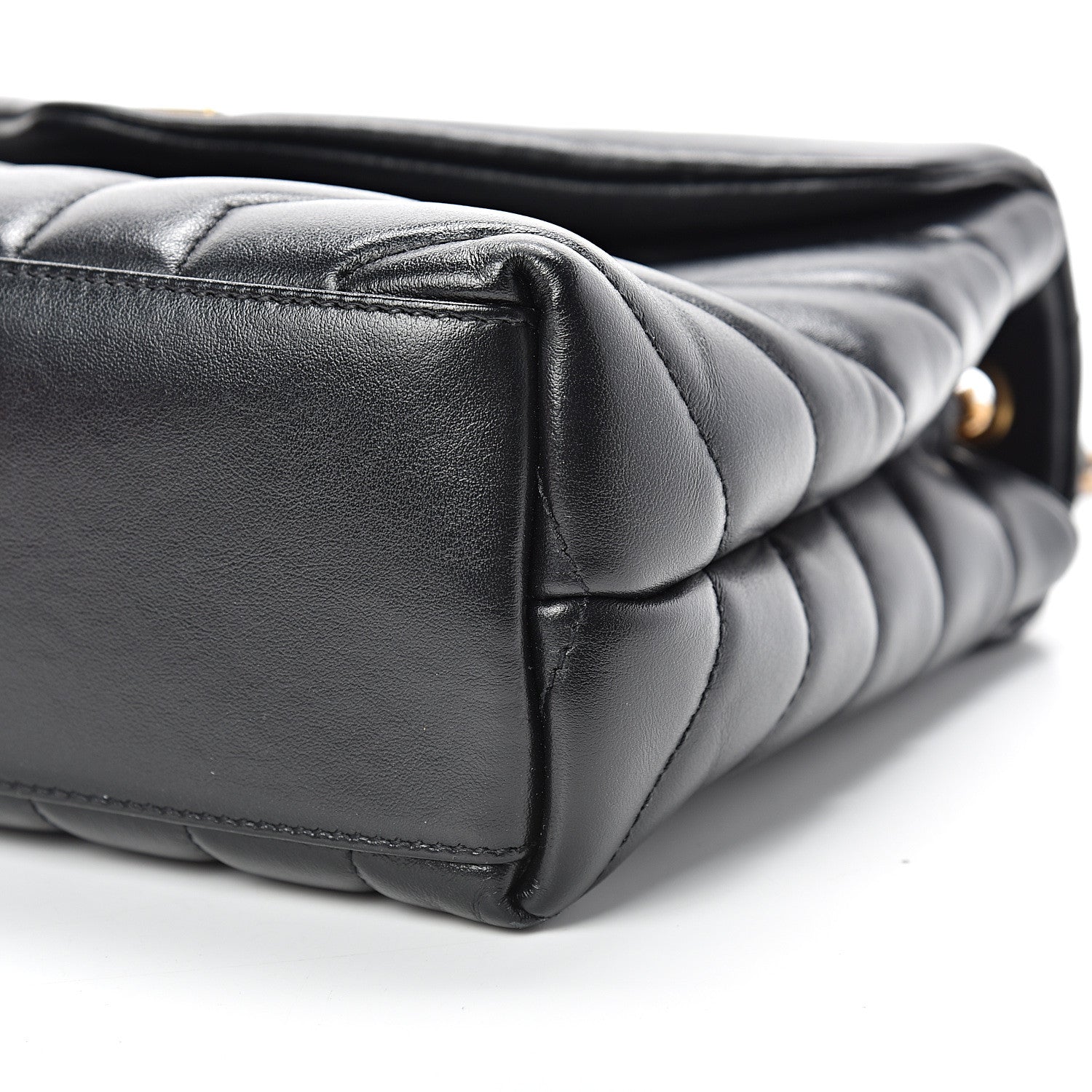 Saint Laurent Calfskin Y Quilted Monogram Small Loulou Chain Satchel Black 9 of 12