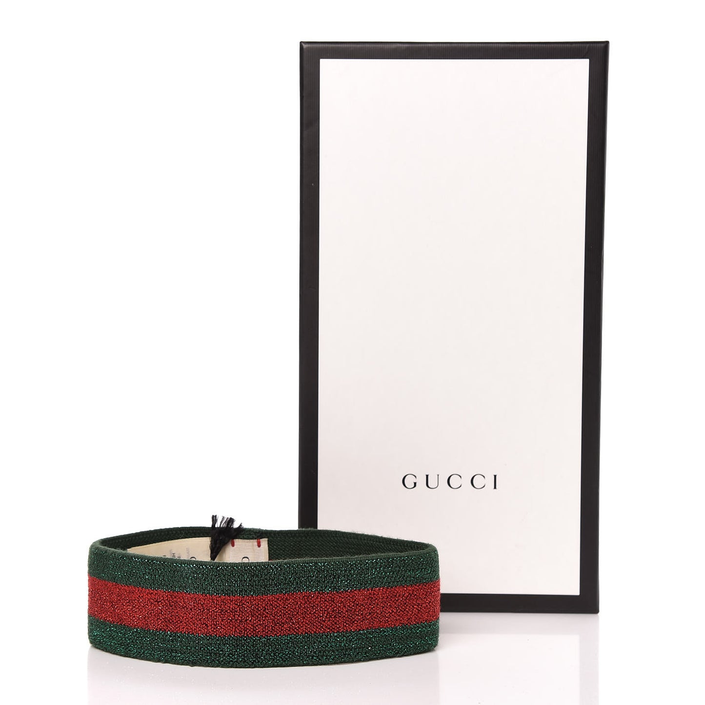 Lame Elastic Web Headband L Green Red