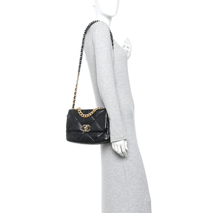 Chanel Lambskin Quilted Medium Chanel 19 Flap Black 2 of 10