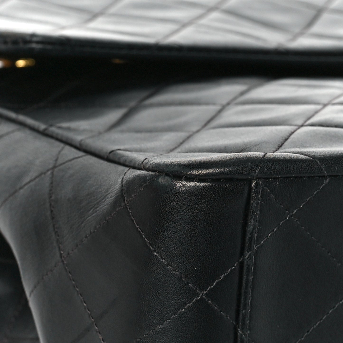 Lambskin Quilted XL Jumbo Single Flap Black