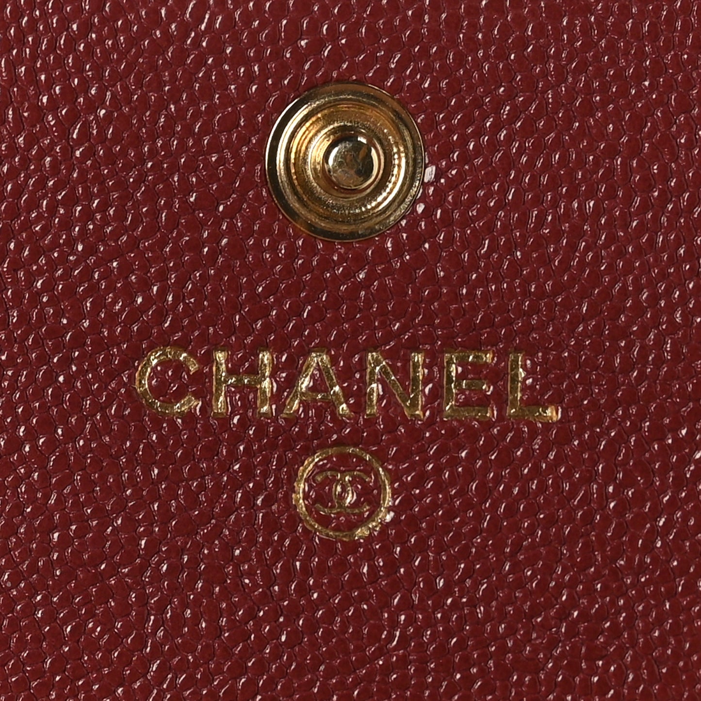 Caviar Quilted Compact Boy Wallet Burgundy