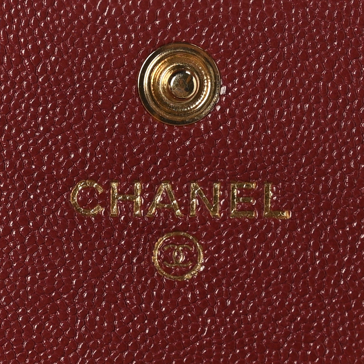 Chanel Caviar Quilted Compact Boy Wallet Burgundy 5 of 5
