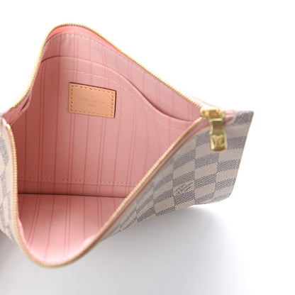 Louis Vuitton Damier Azur Neverfull MM GM Pochette Rose Ballerine 4 of 5