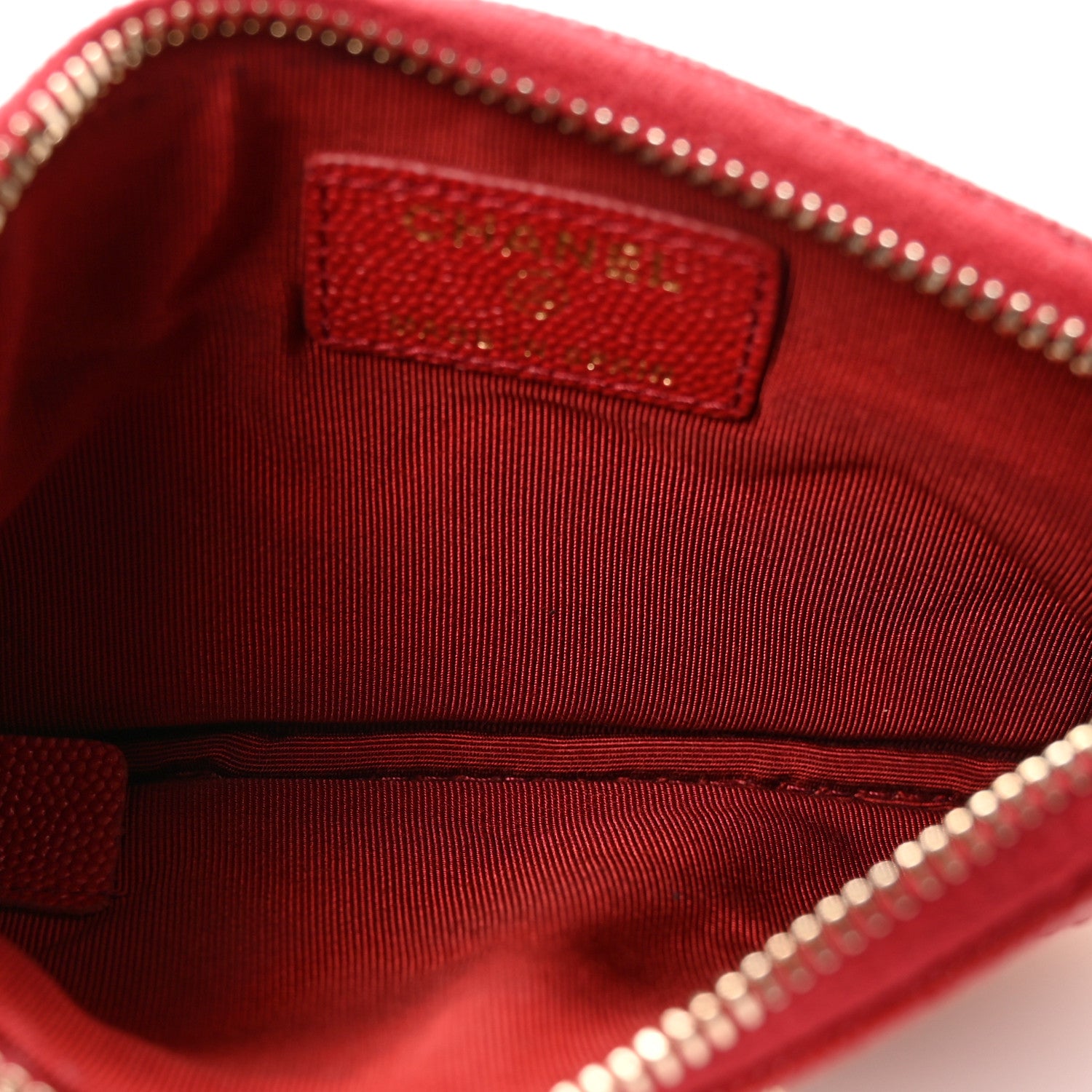 Chanel Caviar Quilted Small Vintage Mademoiselle Cosmetic Case Red 5 of 8