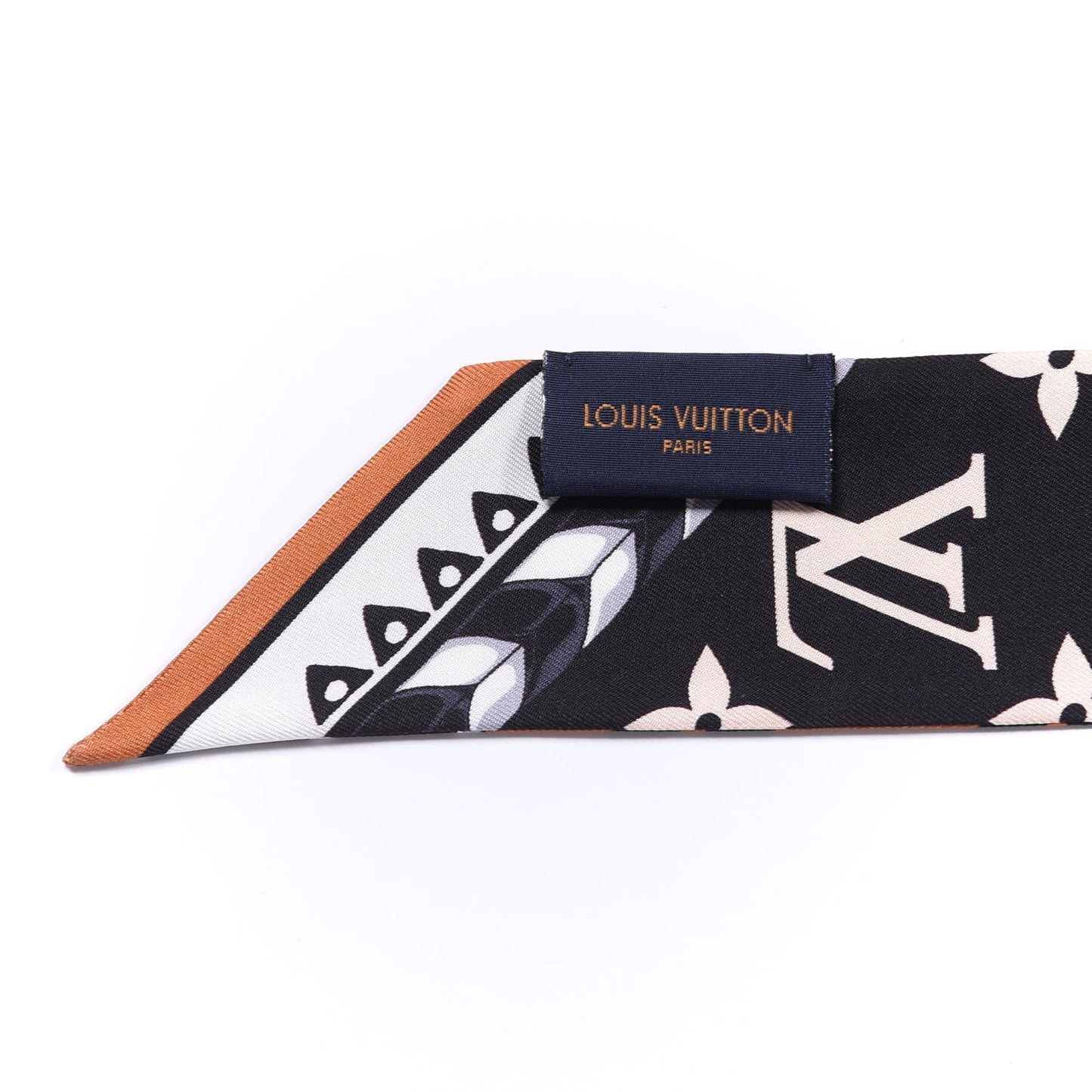 Silk Monogram LV Crafty Bi Color BB Bandeau Caramel Black