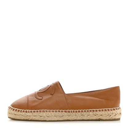 Chanel Calfskin CC Espadrilles 41 Light Brown 1 of 10