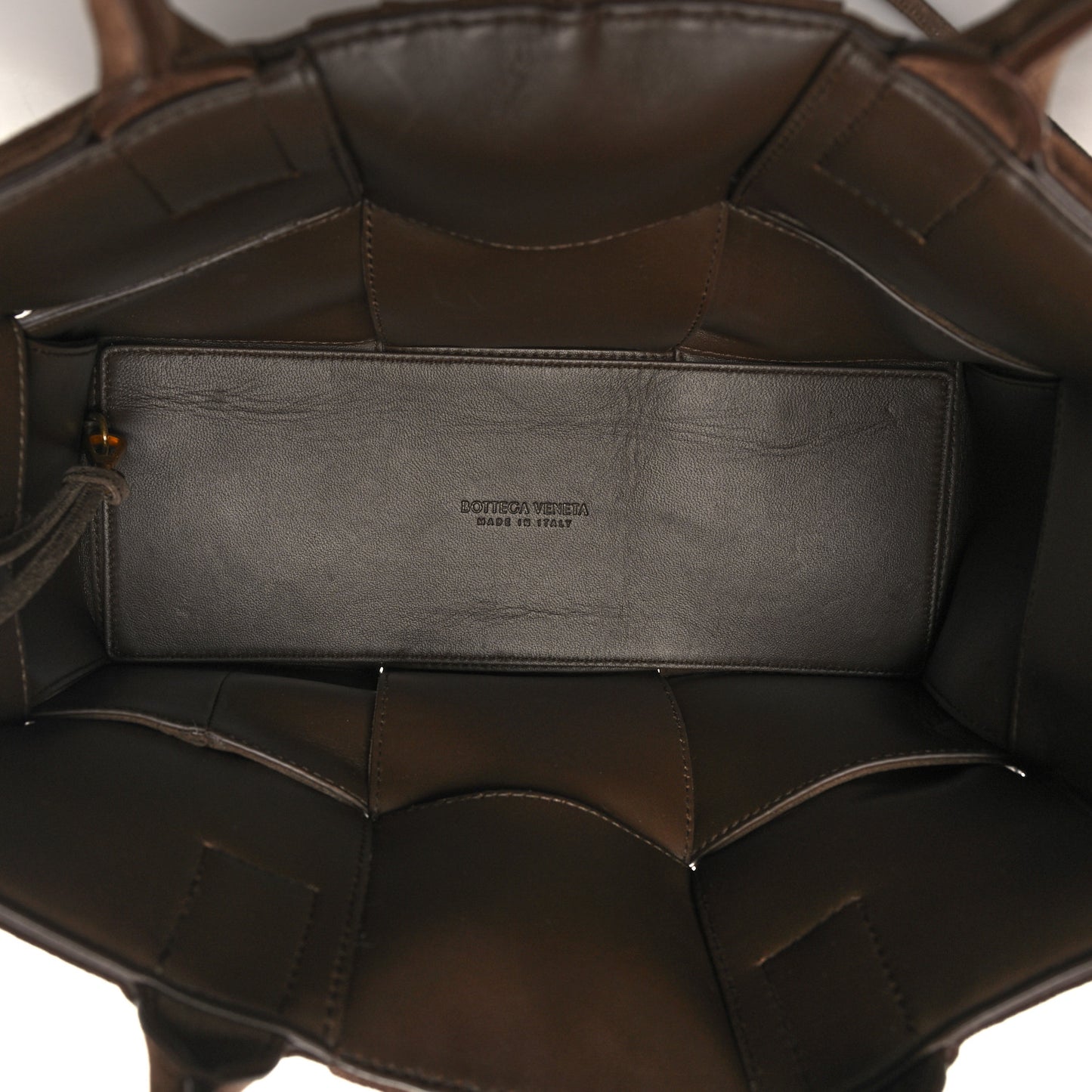 Suede Foulard Intrecciato Small Arco Tote Brownie