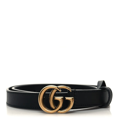 Gucci Calfskin Double G 20mm Belt 65 26 Black 1 of 6