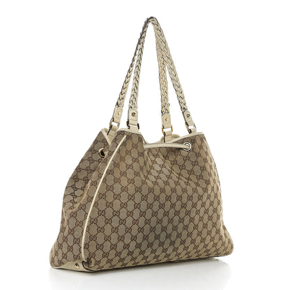 Gucci Monogram Peggy Braided Tote Off White 2 of 17