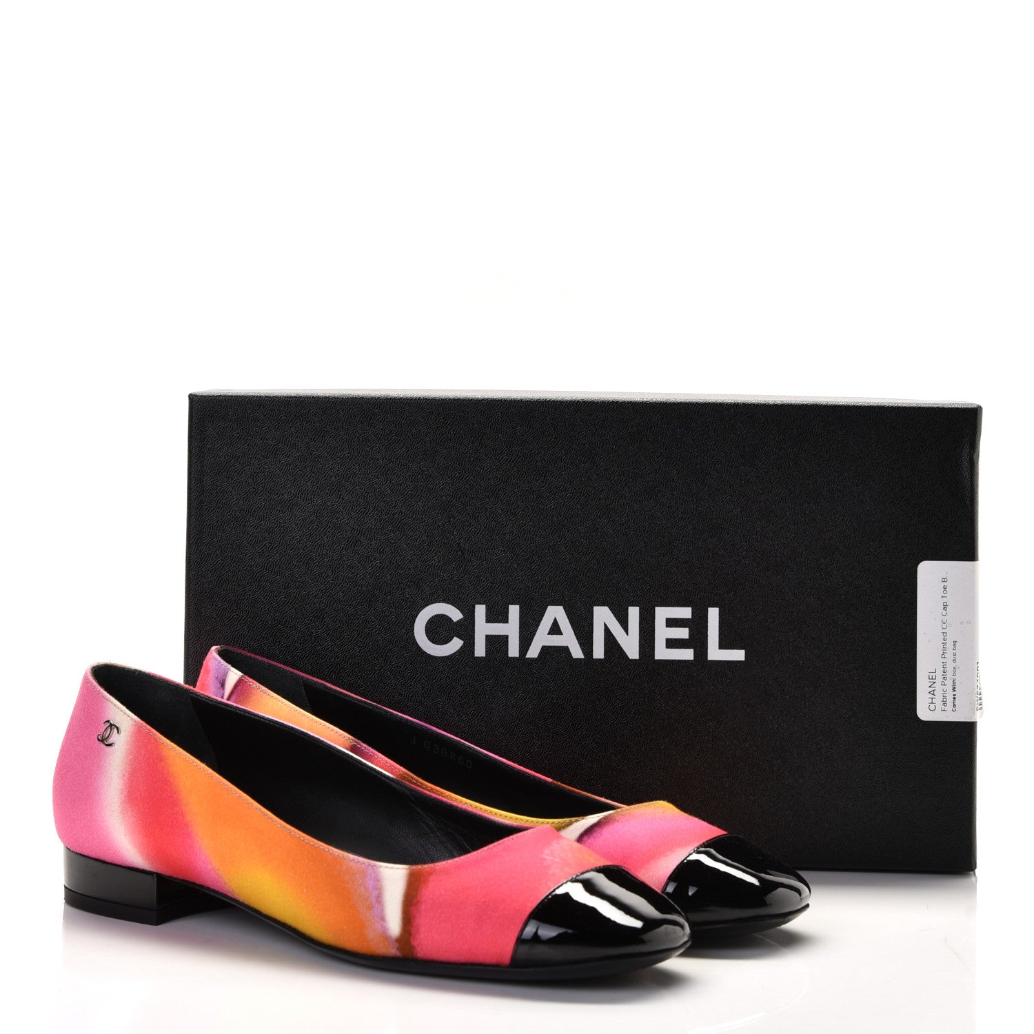 Chanel Fabric Patent Printed CC Cap Toe Ballerina Flats 36 Multicolor 18 of 18