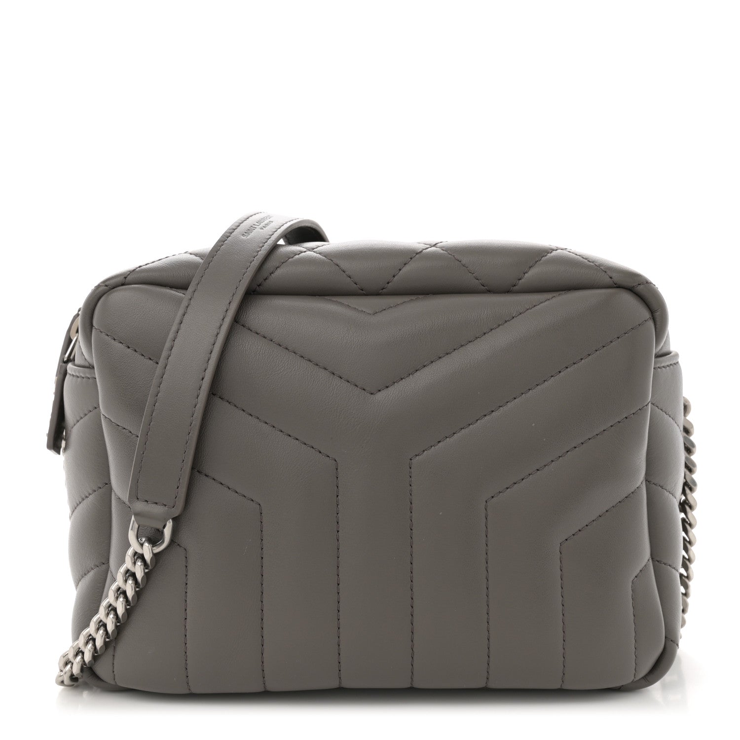 Saint Laurent Calfskin Y Quilted Monogram Small Loulou Bowling Bag Earth 1 of 10