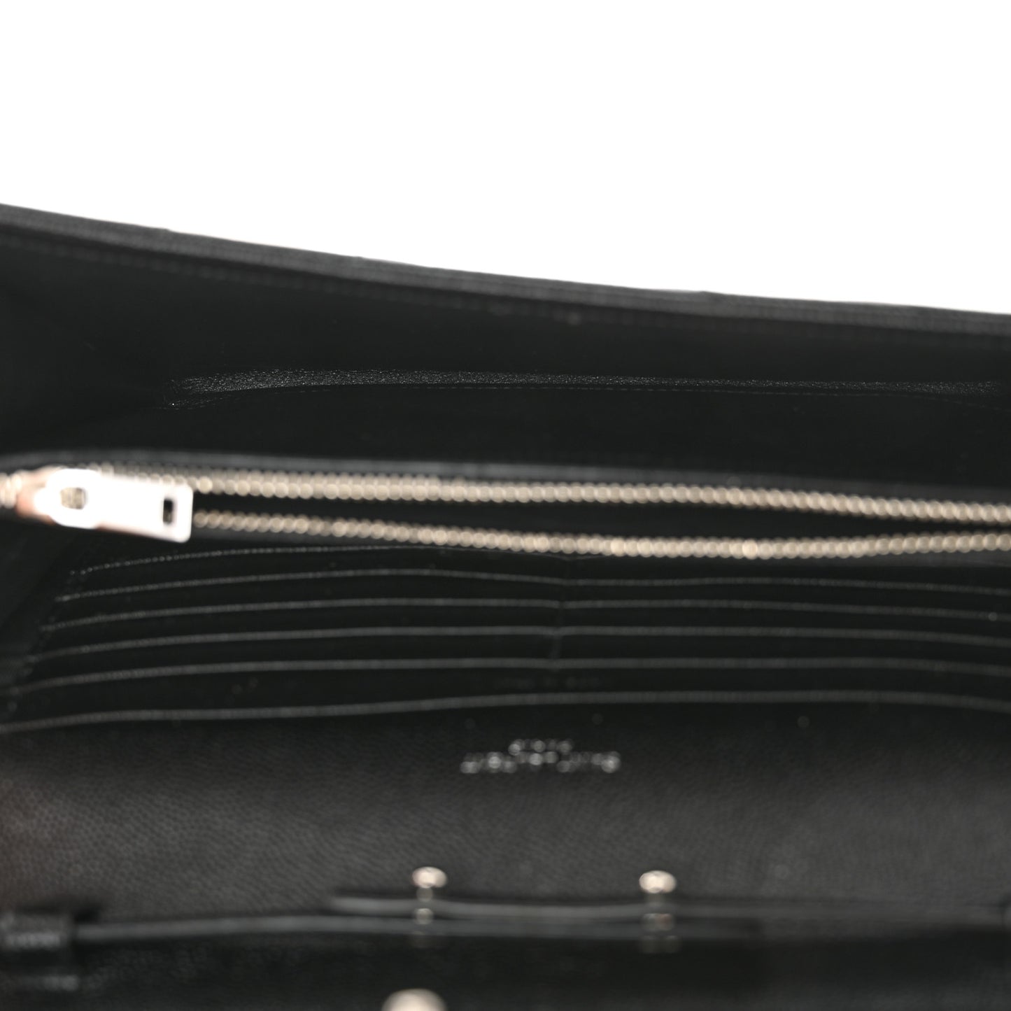 Grain De Poudre Matelasse Chevron Monogram Chain Wallet Black