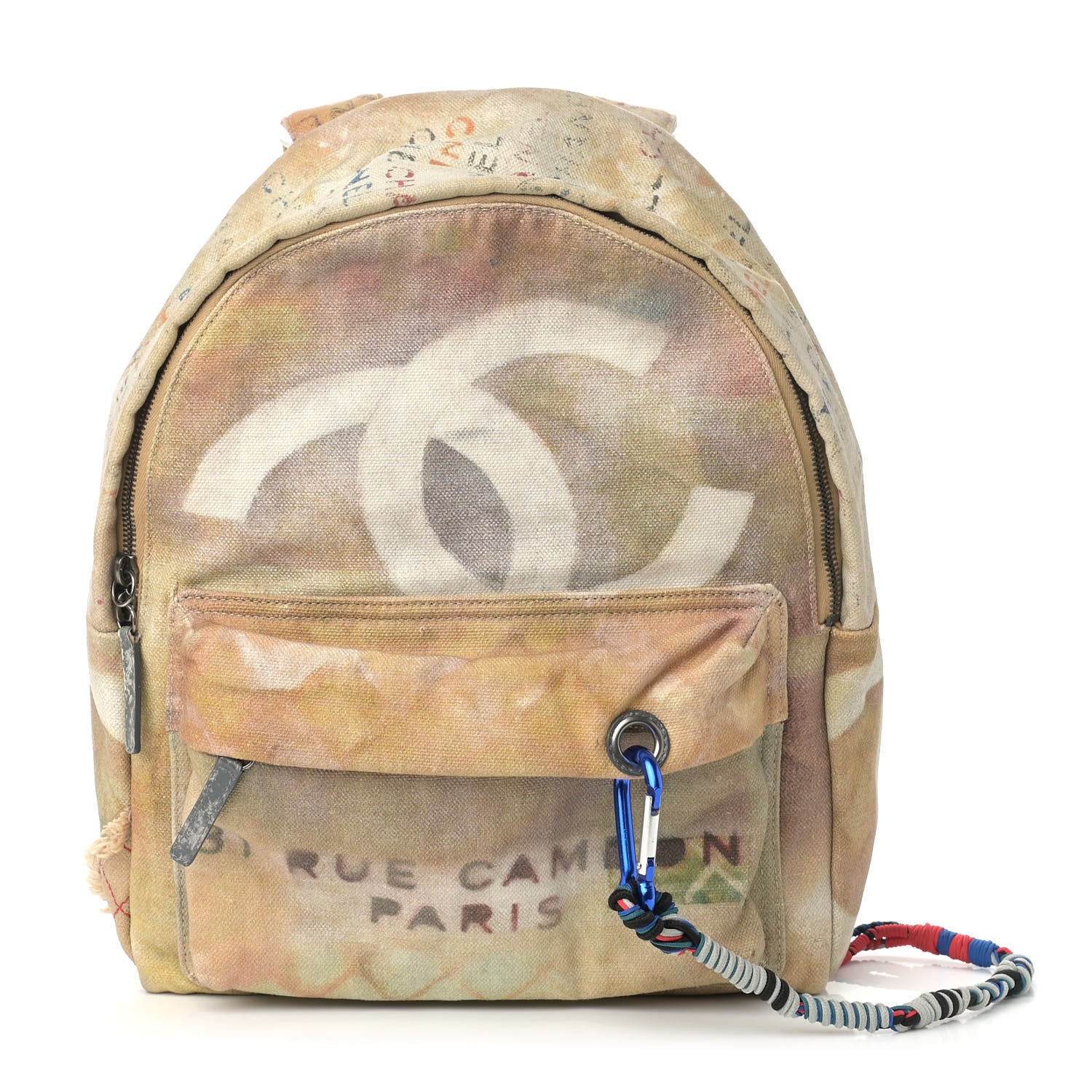 Chanel Graffiti Printed Canvas Medium Backpack Beige 1 of 10