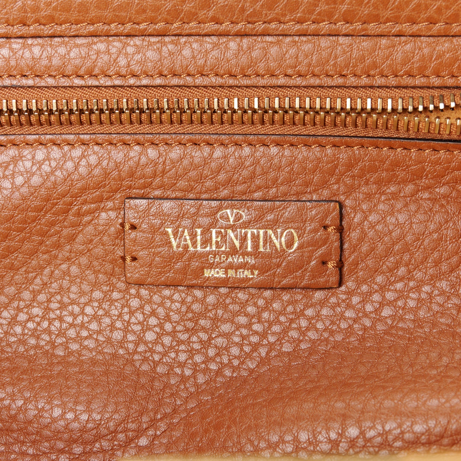 Valentino Garavani Raffia Calfskin Small Rockstud Tote Naturale Saddle Brown 6 of 10