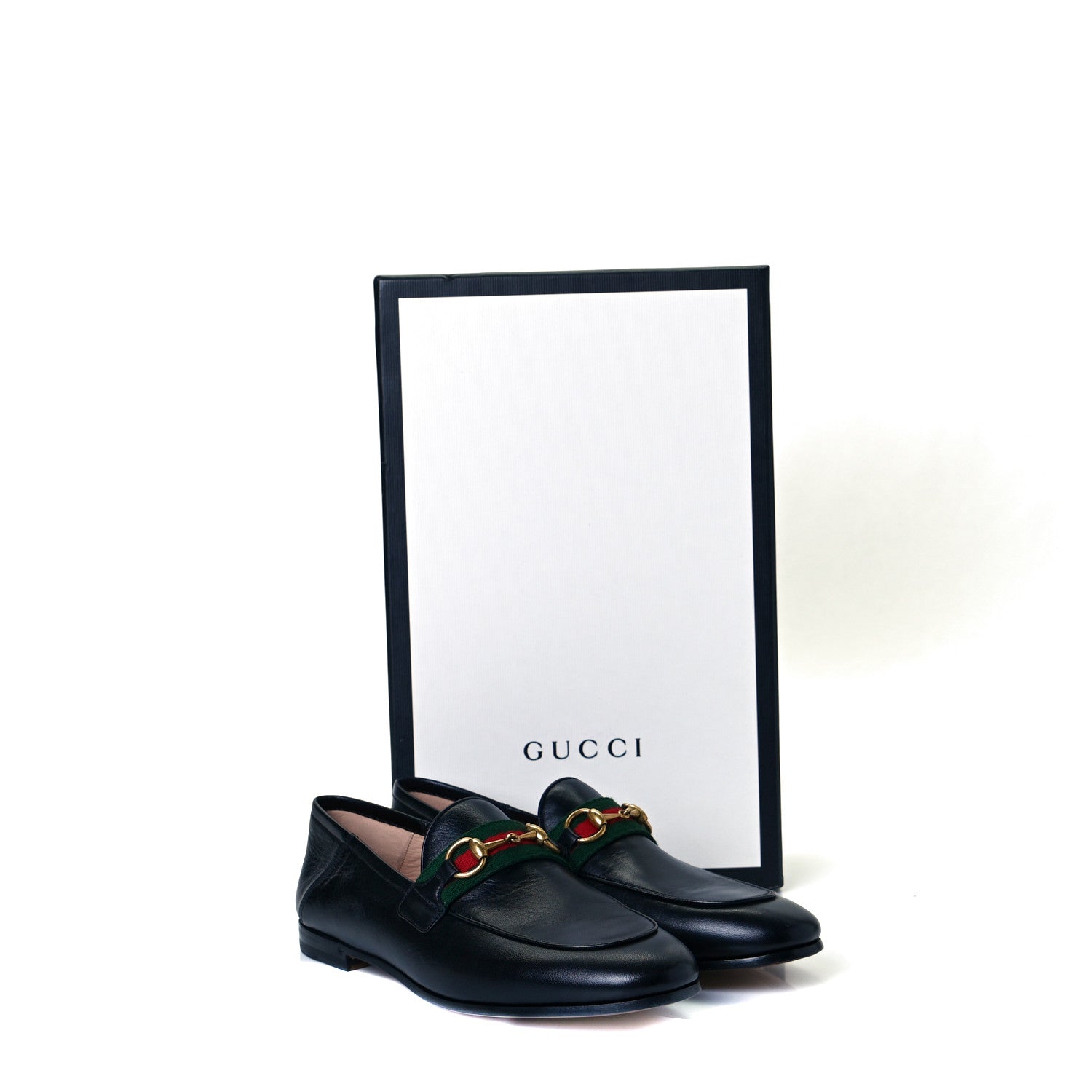 Gucci Malaga Kid Web Womens Horsebit Loafers 36.5 Black 10 of 10
