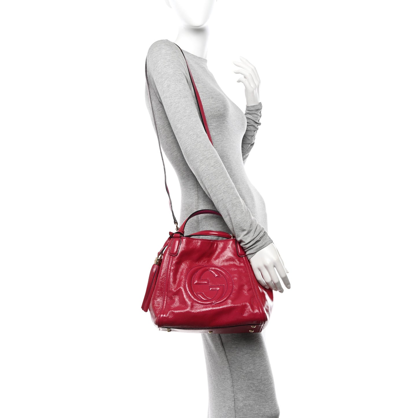Patent Small Soho Shoulder Bag Bright Bougainvillea