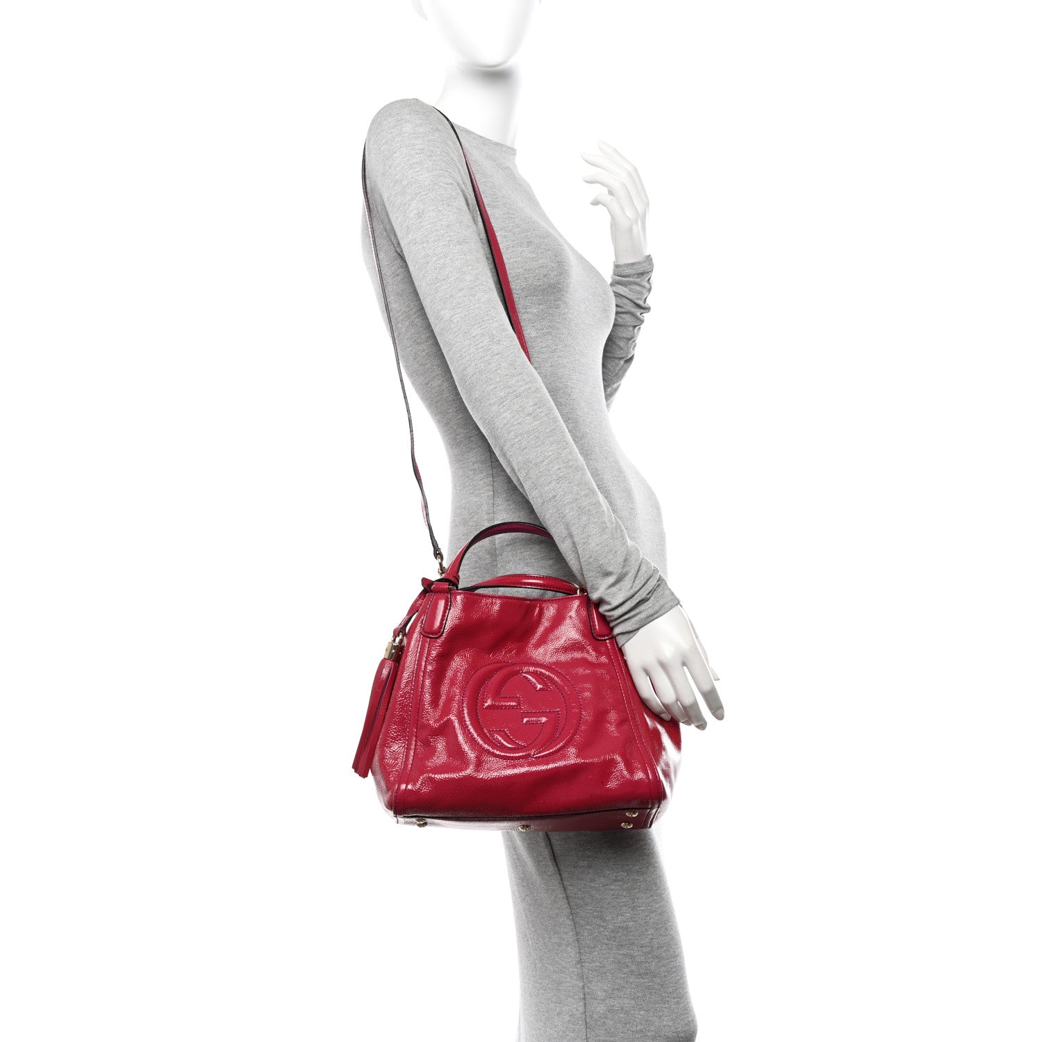 Gucci Patent Small Soho Shoulder Bag Bright Bougainvillea 2 of 13