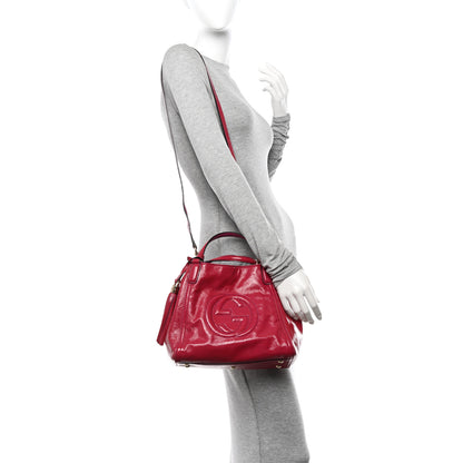 Gucci Patent Small Soho Shoulder Bag Bright Bougainvillea 2 of 13
