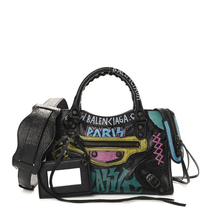 Balenciaga Agneau Arena Graffiti All Over Classic Hardware Mini City Black Multicolor 1 of 8