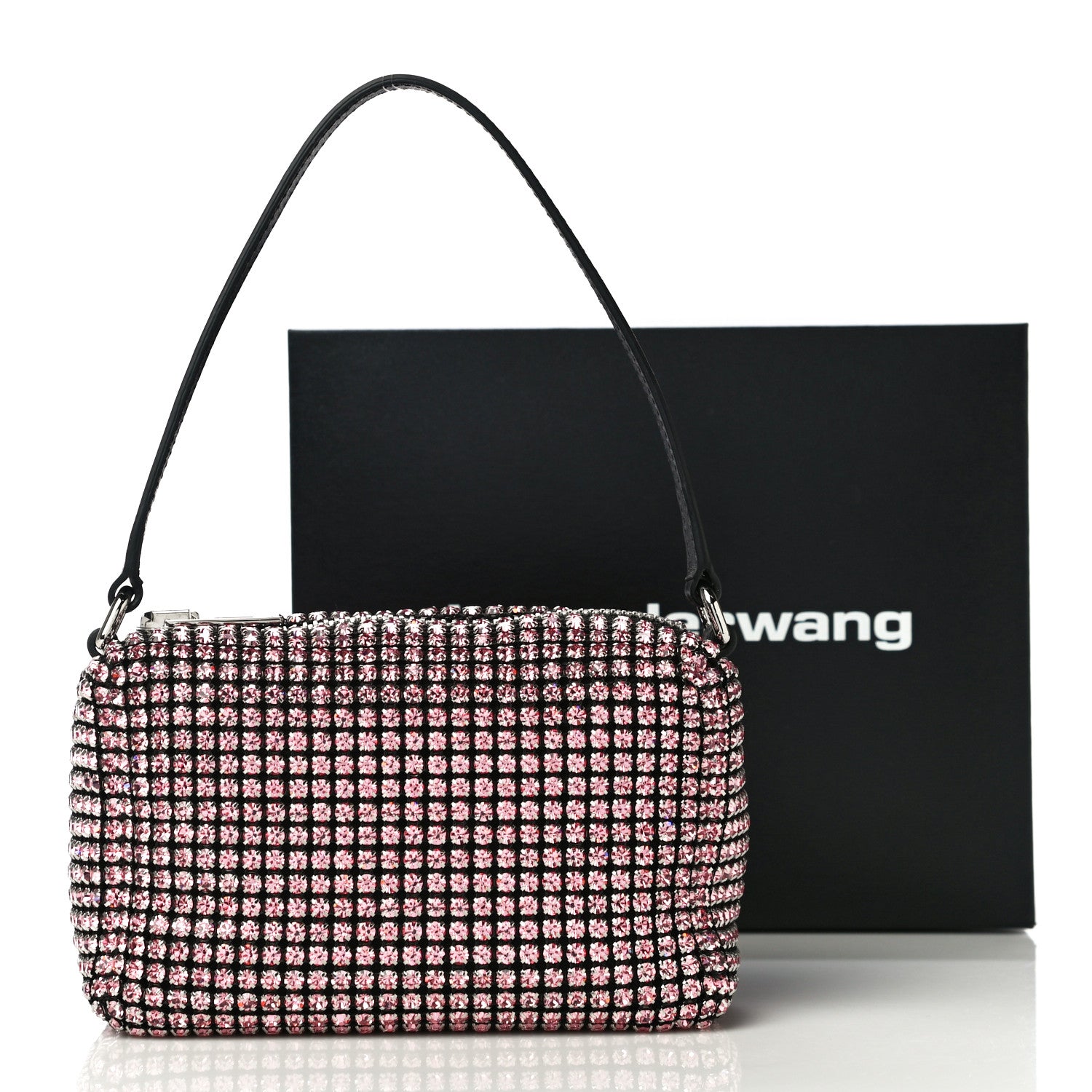 Alexander Wang Mesh Crystal Rhinestone Mini Heiress Pouch Pink 11 of 11