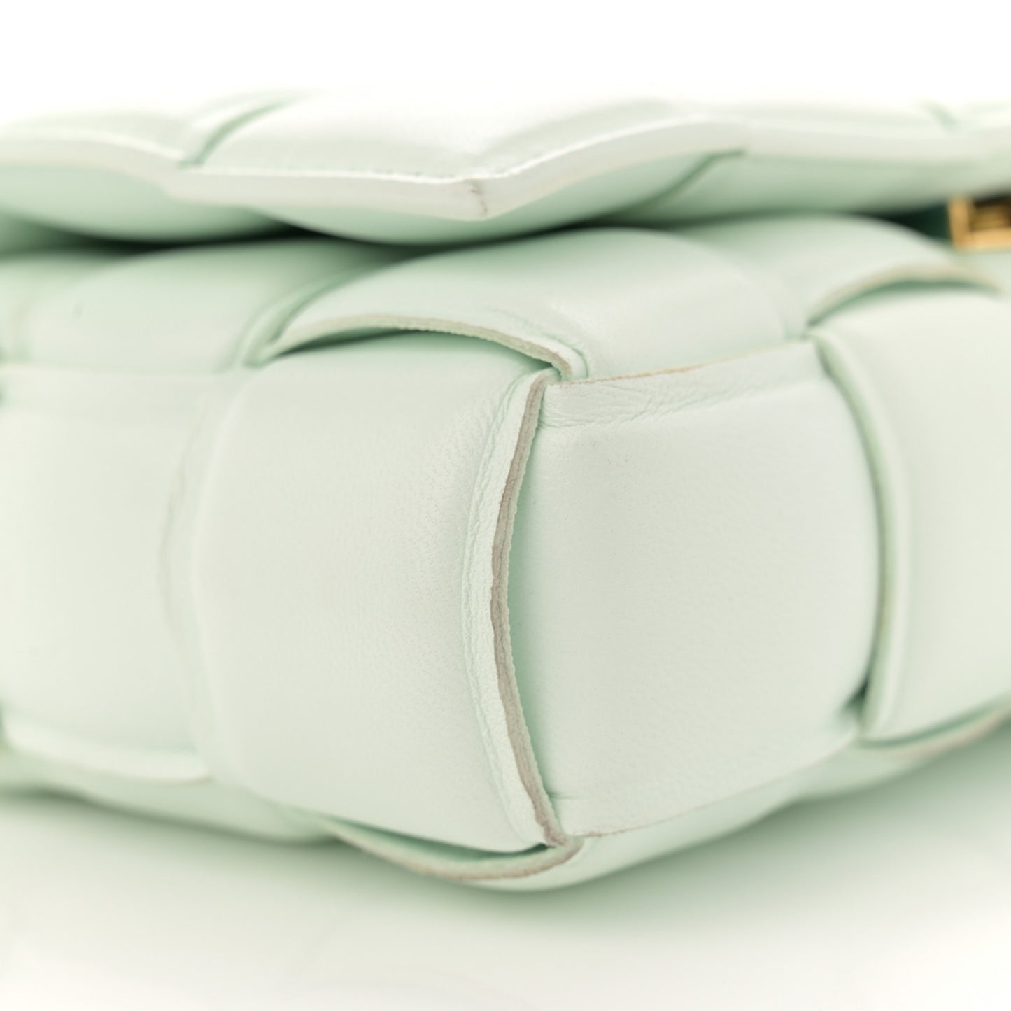Nappa Maxi Intreccio Small Padded Cassette Crossbody Bag Glacier