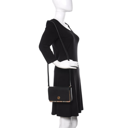 Burberry Grainy Calfskin Vintage Check Hampshire Crossbody Black 2 of 10