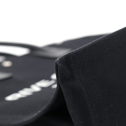 Saint Laurent Linen Calfskin Rive Gauche North South Tote Black 7 of 12